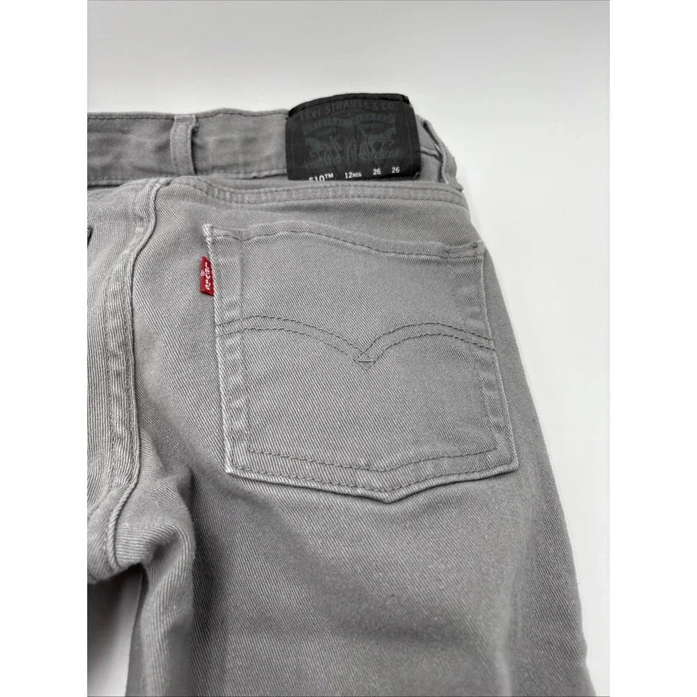 Levi's Strauss 510 Skinny Jeans Black Label Gray 26W 26L 98%‎ Cotton 2% Elastane
